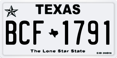 TX license plate BCF1791