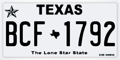 TX license plate BCF1792