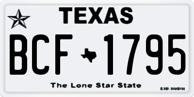 TX license plate BCF1795