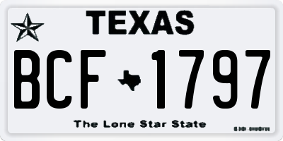 TX license plate BCF1797