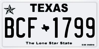 TX license plate BCF1799
