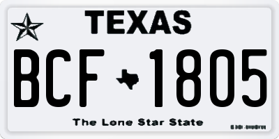 TX license plate BCF1805