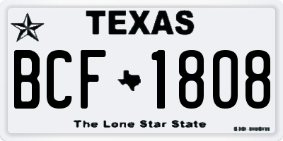 TX license plate BCF1808