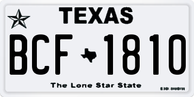 TX license plate BCF1810