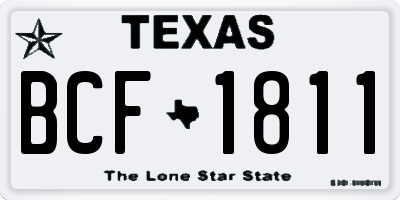 TX license plate BCF1811