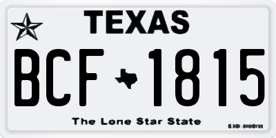 TX license plate BCF1815