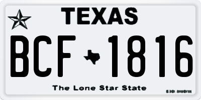 TX license plate BCF1816