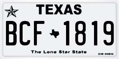 TX license plate BCF1819