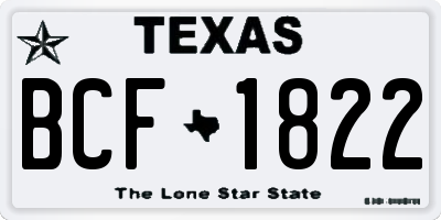 TX license plate BCF1822