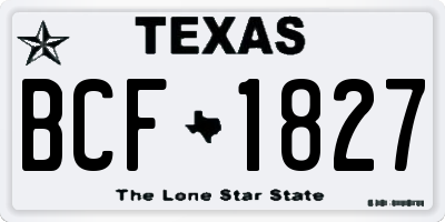 TX license plate BCF1827