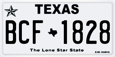 TX license plate BCF1828
