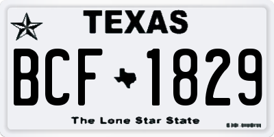 TX license plate BCF1829