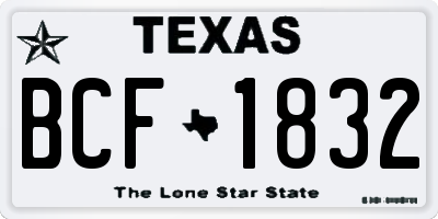 TX license plate BCF1832