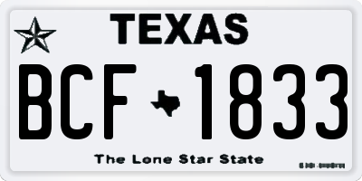 TX license plate BCF1833