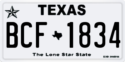 TX license plate BCF1834