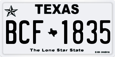 TX license plate BCF1835