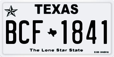 TX license plate BCF1841