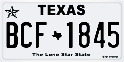 TX license plate BCF1845