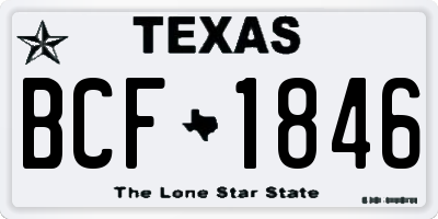 TX license plate BCF1846