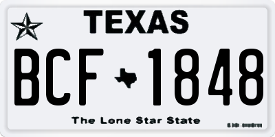 TX license plate BCF1848