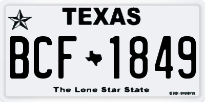 TX license plate BCF1849
