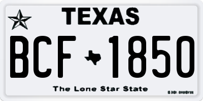 TX license plate BCF1850
