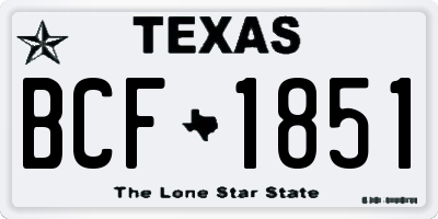 TX license plate BCF1851