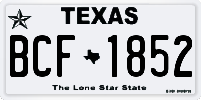 TX license plate BCF1852