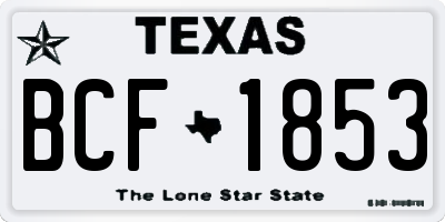 TX license plate BCF1853