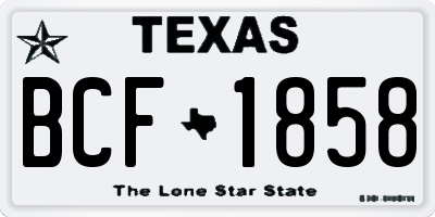 TX license plate BCF1858