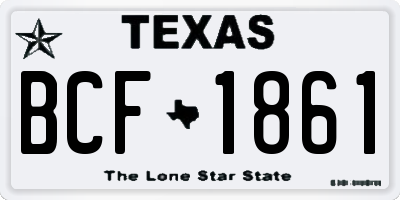 TX license plate BCF1861