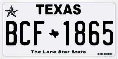 TX license plate BCF1865