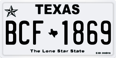 TX license plate BCF1869