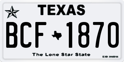 TX license plate BCF1870