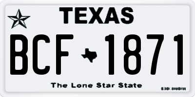 TX license plate BCF1871