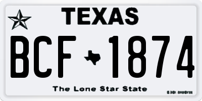 TX license plate BCF1874