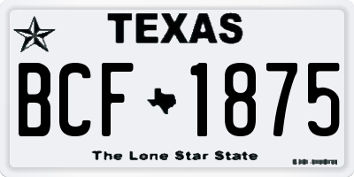 TX license plate BCF1875