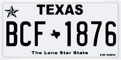 TX license plate BCF1876
