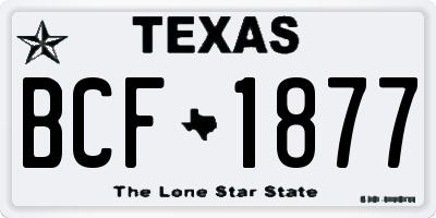 TX license plate BCF1877
