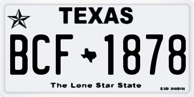 TX license plate BCF1878