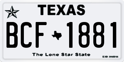TX license plate BCF1881