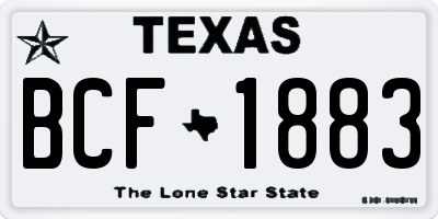 TX license plate BCF1883