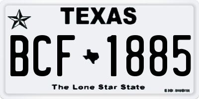 TX license plate BCF1885