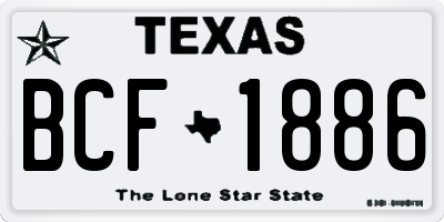 TX license plate BCF1886