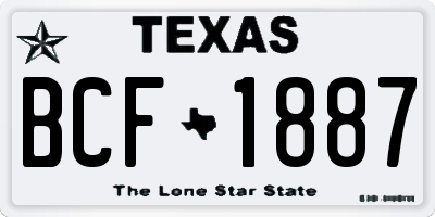 TX license plate BCF1887