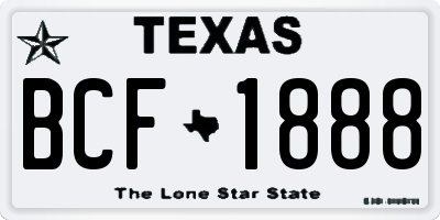 TX license plate BCF1888