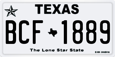 TX license plate BCF1889