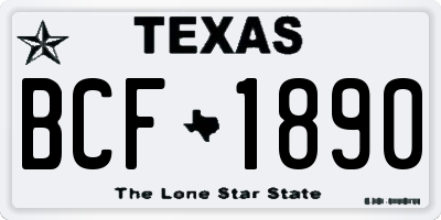 TX license plate BCF1890