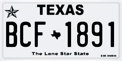 TX license plate BCF1891