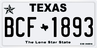TX license plate BCF1893